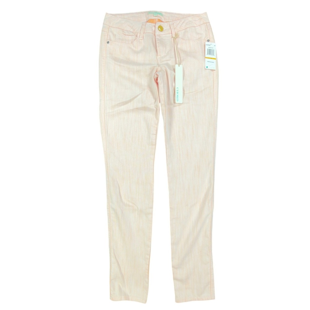 Chord Skinny Jeans Juniors 3 Peach Orange Denim NWT CH4070WDD Low Rise Stretch